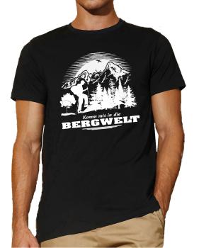 Komm mit in die Bergwelt | T-Shirt, Brustdruck mittig