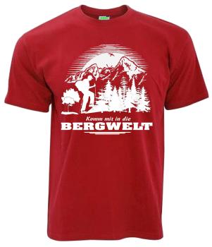 Komm mit in die Bergwelt | T-Shirt, Brustdruck mittig