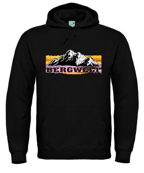 Bergwelt® Hoodie Retro Motiv | Brustdruck mittig | Kapuzen-Sweatshirt