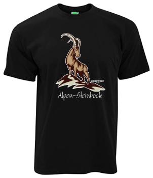 Alpensteinbock | T-Shirt, Brustdruck mittig