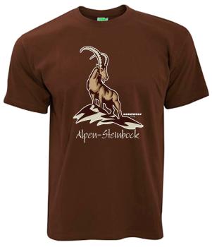 Alpensteinbock | T-Shirt, Brustdruck mittig