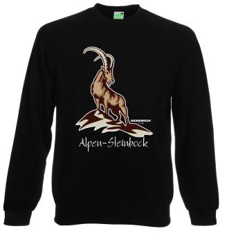 Bergwelt® Sweatshirt | Alpensteinbock Brustdruck mittig
