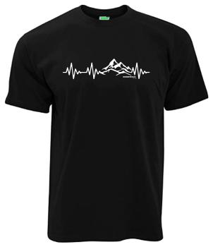Herzschlag Bergwelt | T-Shirt, Brustdruck mittig