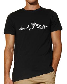 Herzschlag Mountainbiking | T-Shirt, Brustdruck mittig