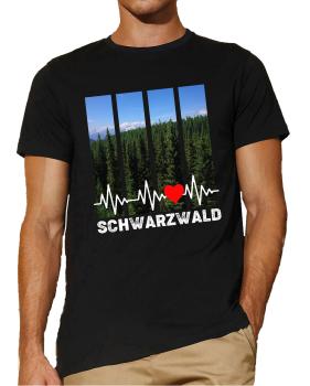 Herzschlag Schwarzwald | T-Shirt, Brustdruck mittig