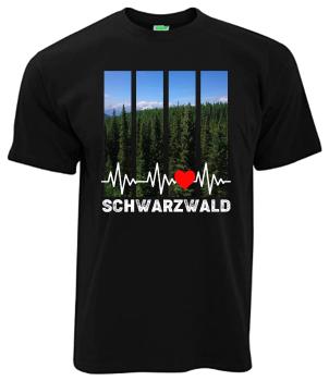 Herzschlag Schwarzwald | T-Shirt, Brustdruck mittig