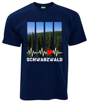 Herzschlag Schwarzwald | T-Shirt, Brustdruck mittig