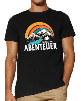 Suche das Abebteuer | T-Shirt, Brustdruck mittig