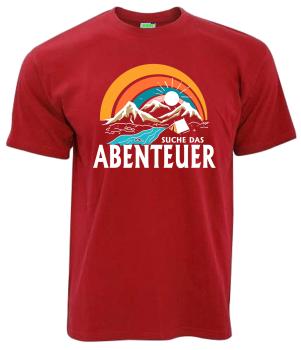 Suche das Abebteuer | T-Shirt, Brustdruck mittig