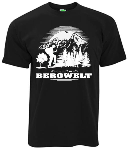 Komm mit in die Bergwelt | T-Shirt, Brustdruck mittig