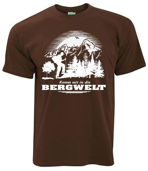 Komm mit in die Bergwelt | T-Shirt, Brustdruck mittig