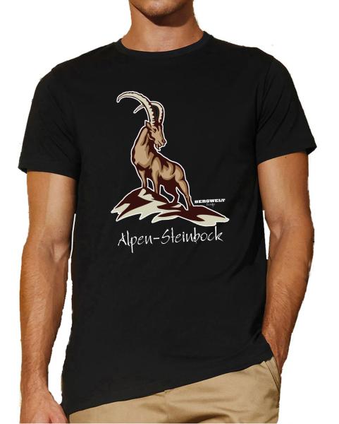 Alpensteinbock | T-Shirt, Brustdruck mittig