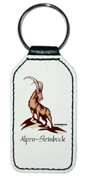 Leder Schlüsselanhänger Alpensteinbock Bergwelt Design