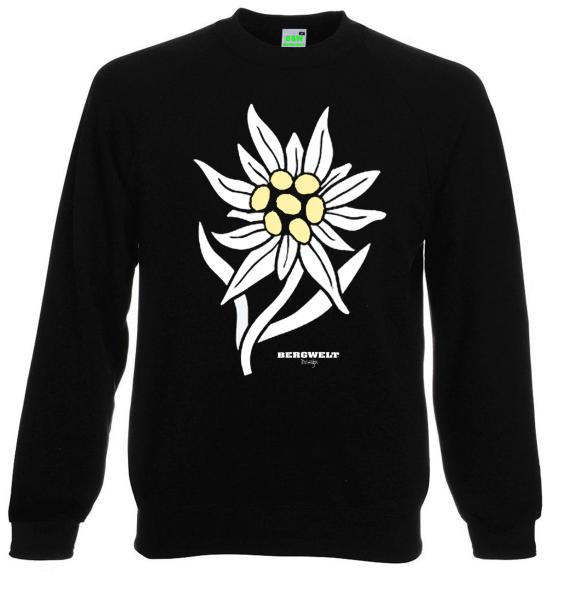 Bergwelt® Sweatshirt | Edelweiß Brustdruck mittig