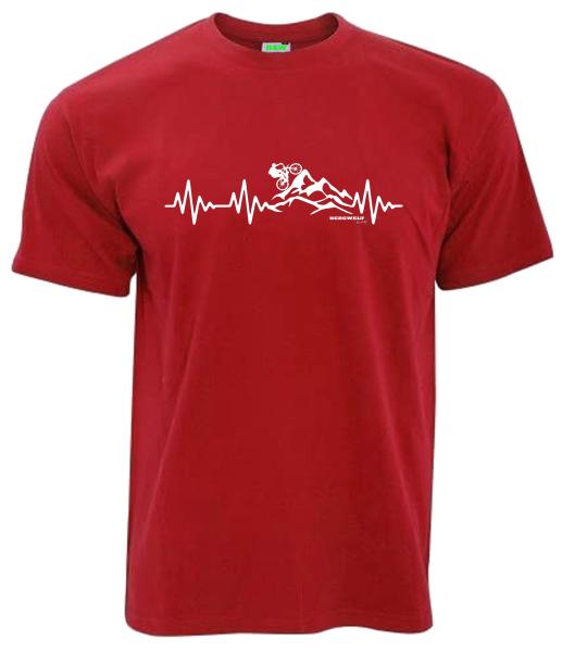 Herzschlag Mountainbiking | T-Shirt, Brustdruck mittig