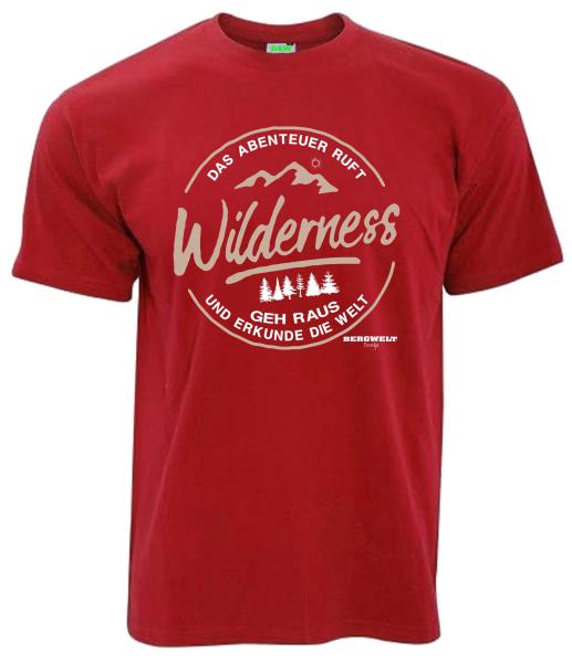 Wilderness Das Abenteuer ruft | T-Shirt, Brustdruck mittig