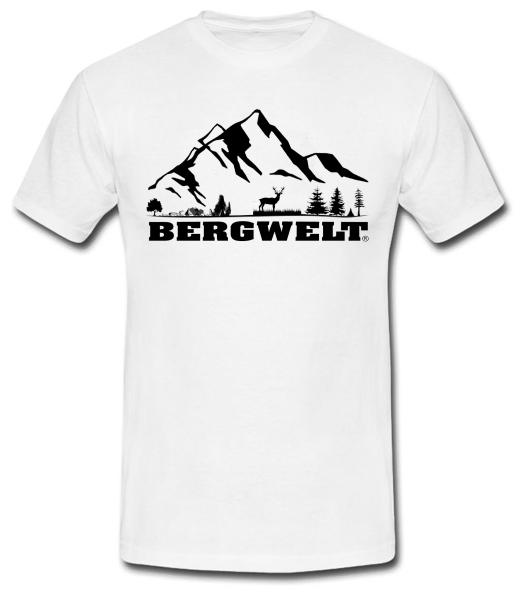 Wald und Gebirge | T-Shirt, Brustdruck mittig