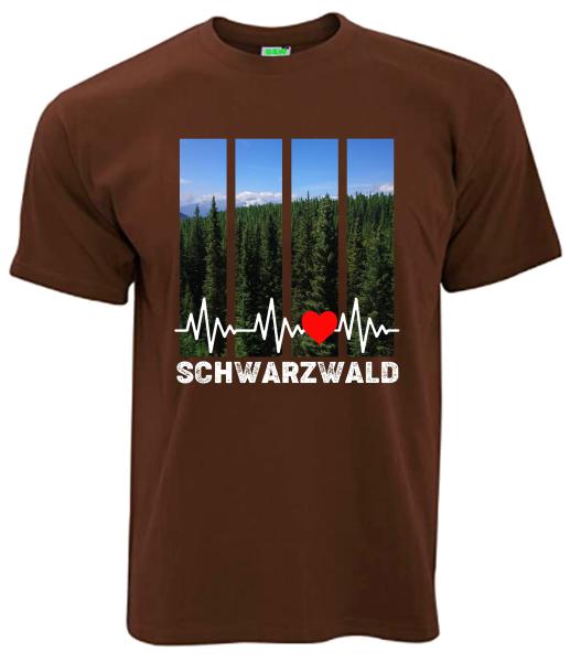 Herzschlag Schwarzwald | T-Shirt, Brustdruck mittig