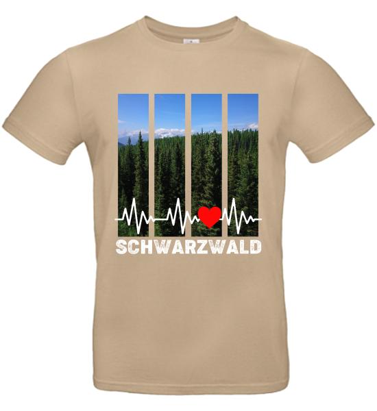 Herzschlag Schwarzwald | T-Shirt, Brustdruck mittig