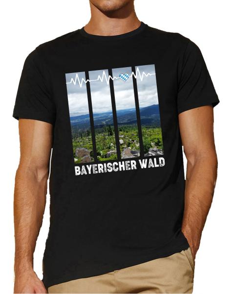 Herzschlag Bayerischer Wald | T-Shirt, Brustdruck mittig