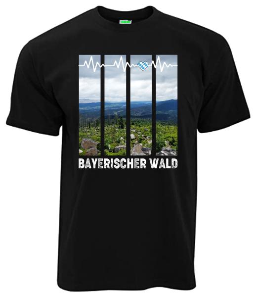 Herzschlag Bayerischer Wald | T-Shirt, Brustdruck mittig