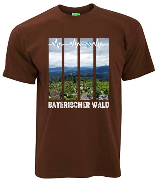 Herzschlag Bayerischer Wald | T-Shirt, Brustdruck mittig