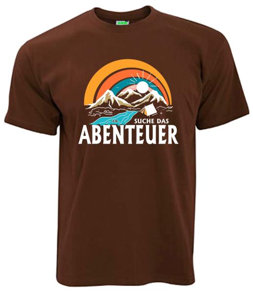 Suche das Abebteuer | T-Shirt, Brustdruck mittig