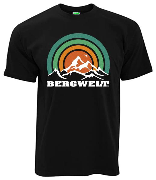 Bergwelt Buntkreis | T-Shirt, Brustdruck mittig